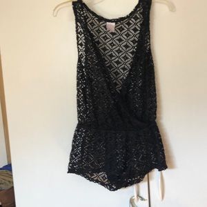 Black netted cover up